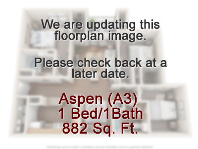 Aspen (A3) - One Bedroom / One Bath - 730 Sq. Ft.*